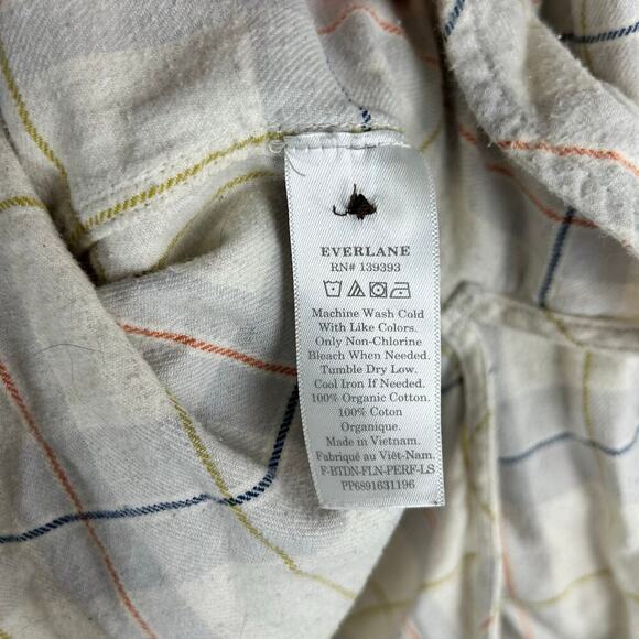 Everlane Womens Button Front Flannel Shirt Size 6 Oversized Organic Cotton - Picture 6 of 6